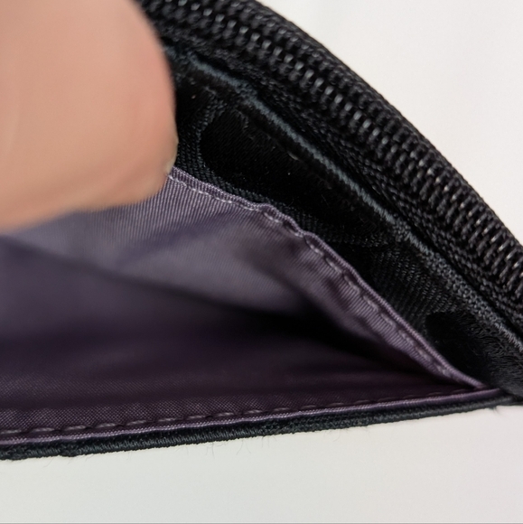 NWT Coach POPPY Black Blue Card Holder Coin Pouch With Keychain - Picture 7 of 7